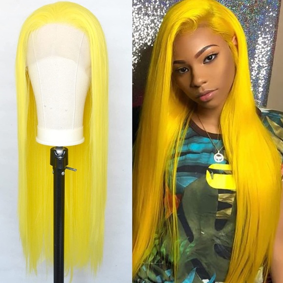 22” YELLOW STRAIGHT LACE FRONT WIG💫